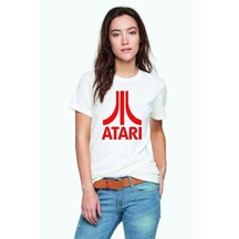 Atari Logo Baskılı Beyaz Kadın Tshirt (534306510)