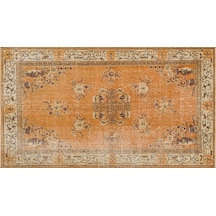 Gerçek El Dokuma Eskitme Vintage Halı 116 X 206 Cm 9047