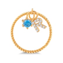 Kuyumcudukkani Doğumtaşı Sallantılı Kişiye Özel Harfli Yüzük-10905-r Gold