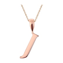 Kuyumcudukkani Zincirli Rose Altın Renk "j" Harfli Kolye Rose Gold
