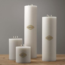 4 Lü Çap 15cm Set Mum Beyaz Beyaz