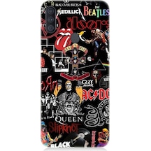 Samsung Galaxy M11 Uyumlu Metal Müzik Grup Sembolleri Desenli Silikon Kılıf
