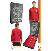 Galatasaray Lisanslı Dik Yaka Fermuarlı Erkek Sweat Kişiye Özel Ahşap Kutululu 094 Kırmızı