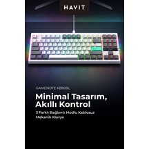 Havit Gamenote Kb909l Hot-swap Gaming Mekanik Klavye - Tft Ekran, 3 Mod Bt,2.4g,kablolu ,light Blue Switch