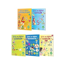 Şirin ve Eğitici Serisi 5 Kitap (Çizgiler - Matematik - Sayılar - Harfler - Etkinlikler)