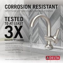 Musluk Albion Tek Delikli Banyo Bataryası, Fırçalanmış Nikel Tek Kolu Banyo Bataryası, Banyo Lavabo Bataryası, Metal Push Pop-up Drenaj Grubu, Spotshield Fırçalanmış Nikel 15855lf-sp Açık Bej