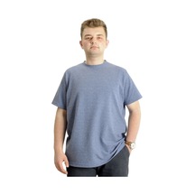 Mode Xl Büyük Beden Waffle Basic T-shirt 20033 Koyu Mavi
