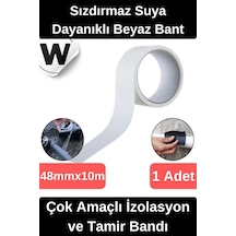 Sızdırmaz Suya Dayanıklı Beyaz Renk Çok Amaçlı Tamir Ve İzolasyon Bandı 10m 1 Adet