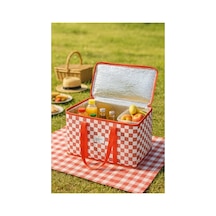 Isı Korumalı Piknik Çantası, 35x20x20 Cm Boyut, 15 Litrelik Kapasite Açık Bej