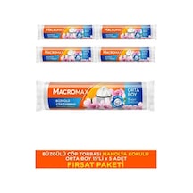 Macromax Orta Büzgülü Çöp Poşeti Manolya Kokulu 15 Li 5 Adet