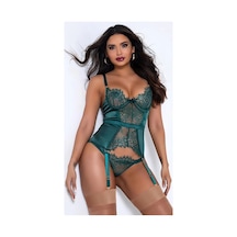 Ang Butik Kadın For Dreams 8350 Fantezi Bustiyer Jartiyer Takımı Yeşil