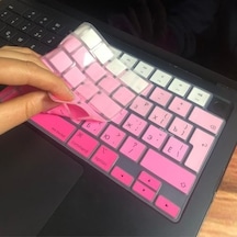 Macbook Rusça Klavye Koruyucu Uk Ters L Enter M1-m5 A2681 A3113 A3240 A3449 A2941 A3241 A2442 A2779 A2992 A2485 A2991 Russian Keyboard Cover Touch Id Pembe
