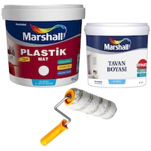 Marshall Plastik Mat Iç Cephe Boyası 25Kg+Tavan Boyası 10Kg+Rulo-