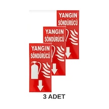 3 Adet Yangın Söndürme Cihazı Yönlendirme Levhası Pvc İkaz Tabelası Apartman Site