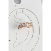 Pirinç Gold Renk Zirkon Taşlı Kadın Kıkırdak Küpe - Tj-bkp10571 Altın