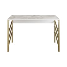 Zahra Gold Metal Beyaz Çalışma Masası