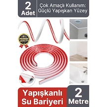 2 Adet Ultra Güçlü Dayanıklı Esnek Tezgah Mutfak Banyo Kendinden Yapışkanlı Su Bariyeri 2 Metre