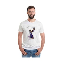 Basketci Basket Oyuncusu Baskılı Beyaz Erkek Tshirt