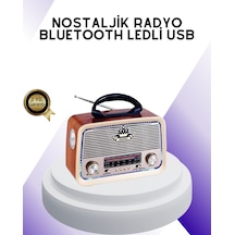 Nostalji - 344 - Bluetooth Radyo Fm Am Sw Ahşap - Glblseme - Eskitme Tasarım