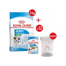 Mini Puppy -kuru Köpek Maması 2kg+ Yaş Mama 12 85+ Ölçü Kabı Hediye