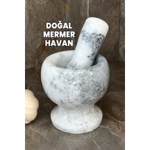 Gerçek Mermer Havan - Ekstra Kaliteli Ağır Havan - Sarımsak Baharat Ezici - Dövecek - Döveceği - Tokmak