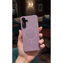 Galaxy A17 İçin Uyumlu Parlak Yapılı Magsafe Özellikli İçi Kadife Kılıf