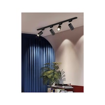 Gu10 4 Lü Ray Spot Tavan Avize Metal Başlık Alüminyum Gövde Os Ram Tasarruflu Led Ampül Siyah