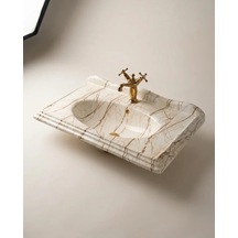Victorian Rain Beige Etajerli Lavabo Renkli