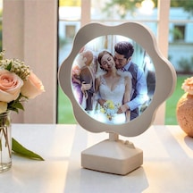Sihirli Papatya Ayna Kişiye Özel Fotoğraflı Led Işıklı