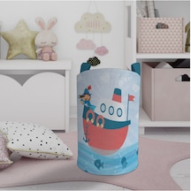 Mekta Home Bebek Ve Çocuk Odası Dürbünlü Korsan Desenli Oyuncak Sepeti Renkli Çok Renkli