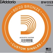 D'addario Acoustic Guitar 80/20 Bronze Single .053 - Bw053 Akusti