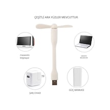 Esnek Taşınabilir Mini Usb Vantilatör Fan Serinletici Laptop Powerbank Uyumlu Sessiz Güçlü Pervane Beyaz