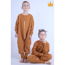 Babyhola Çocuk Mevsimlik Uyku Tulumu 2-8 Yaş 1 Tog 4 Kat Müslin Uzun Kollu Uyku Tulumu Hardal