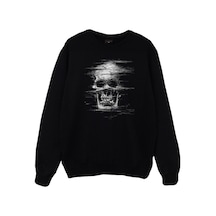 Kuru Kafa Baskılı Sweatshirt Siyah