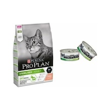 Pro Plan Sterilised Somonlu Maması 3 Kg + Sterilised Yaş Mama 2x85 G