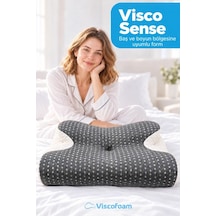 Viscosense Kelebek Yastık Visco Ortopedik Yastık - 57x37x13-11 Cm Gri