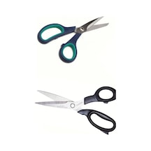 2li Set 21-23 Cm Paslanmaz Çelik Kumaş Karton Kağıt Kesme Kesim Keskin Terzi Makası