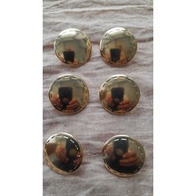 Gold Metal Düğme 25 Mm 6 Adet
