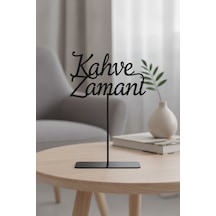 Kahve Köşesi Dekorasyonu, Ev Ve Ofis İçin Kahve Zamanı Yazılı Metal Biblo Obje