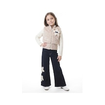 Xo Kids Kız Çocuk Folarlı 3lu Alt Üst Takım 7-14 Yaş 3907-4907 Ekru