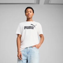 Puma Ess No. 1 Logo Tee Erkek Regular Fit Baskılı Beyaz T-shirt 68253202 Beyaz
