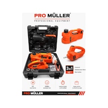 Pro Müller Elektirikli 5 Ton Araba Kriko Kiti 12 V Hidrolik Kriko Bijon Anahtarı Seti Darbe Anahtarlı Set