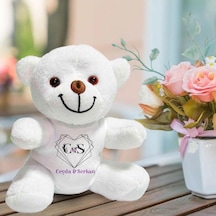 Kişiye Özel İsim Ve Harf Baskılı Peluş Beyaz Ayı Hk2449