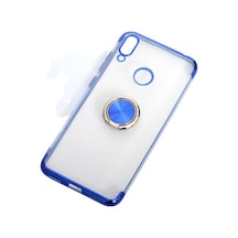 Huawei Y7 Prime 2019 Stantlı Köşeleri Renkli Lens Korumalı Yüzüklü Kılıf
