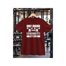 Segungear Onlyjoking Erkek Regular Fit Baskılı Spor Tişört Bordo - 933732586 Bordo