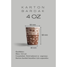 Karton Bardak 4 Oz Adet:250