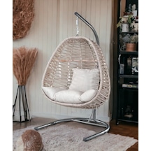 Tu Tienda Makrome İp Örgü Salıncak,krem Krem