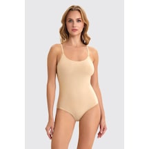 Berrak 2081 - 2082 6'lı İp Askılı Kadın Çıtçıtlı Body - Zıbın - Atlet Ten