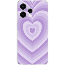 Oppo Reno 15 - Reno 15f Uyumlu Mor Kalp Dalgalar Tasarımlı Baskılı Silikon Kılıf Renkli