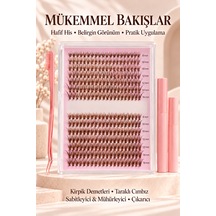 Ocean 280'li 20p-30p Kahverengi Takma İpek Kirpik Seti - Cımbız Yapıştırıcı Çıkarıcı Full Kit
